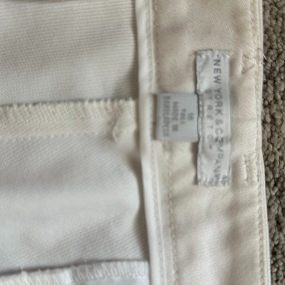New York & Company Off White Stretch Wide Leg Pants Size 18T - Picture 5 of 6